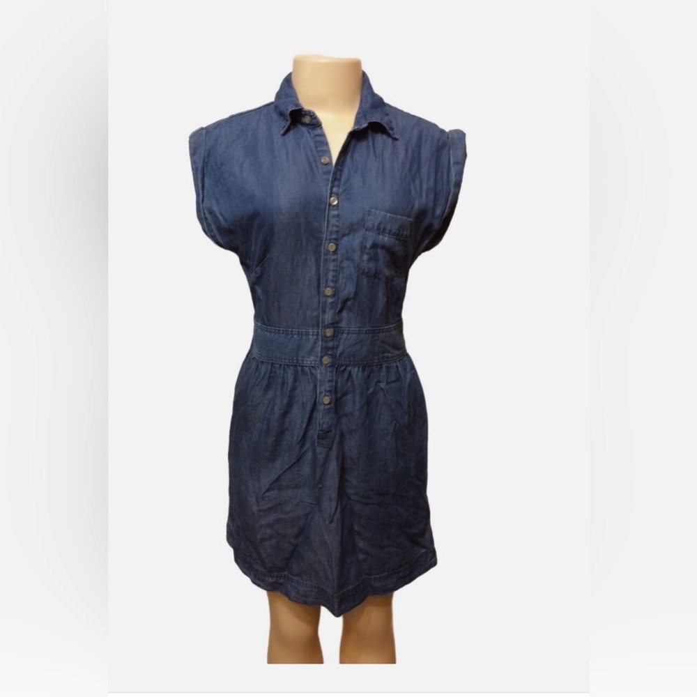 Merona 100%Tensel Merona Women Short Sleeve Dress Xsmall Denim Tencel